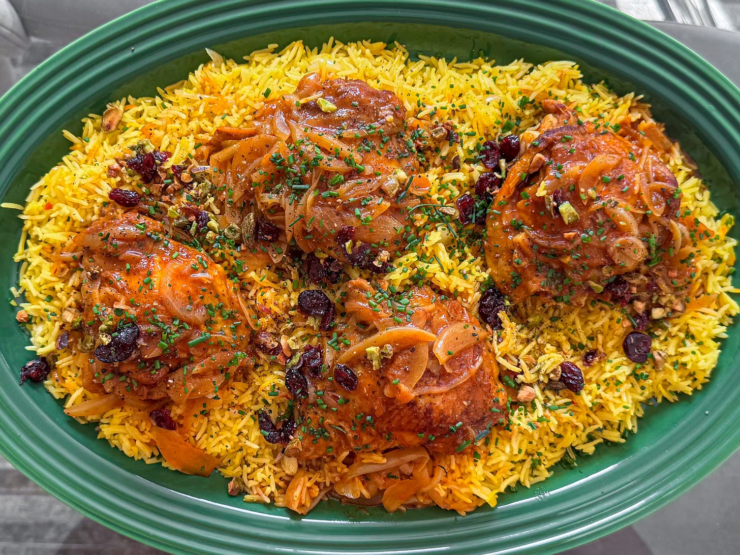 Chicken over Moroccan Rice