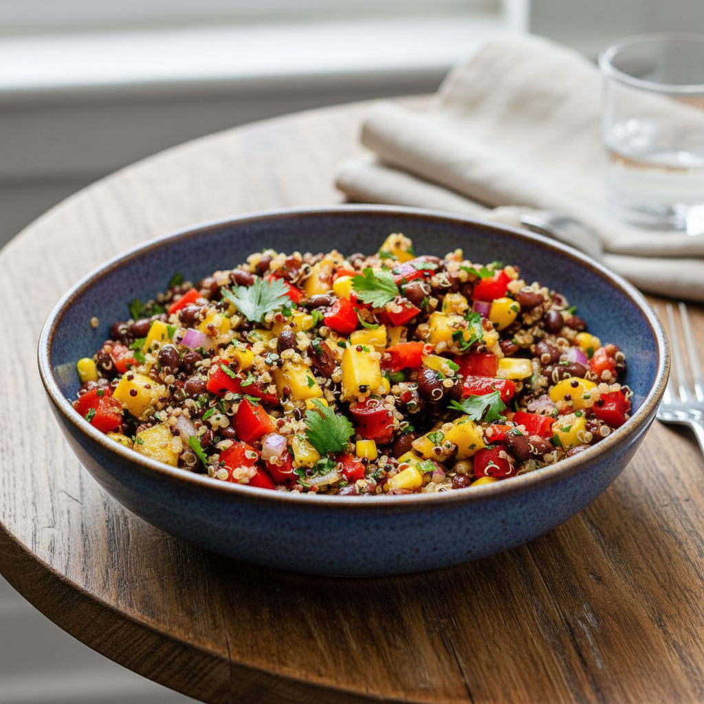 KALE, QUINOA, PINEAPPLE AND BLACK BEAN SALAD
