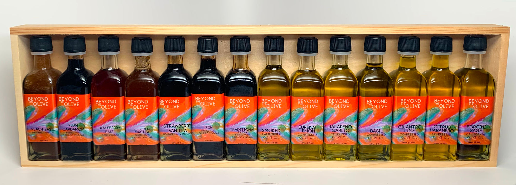 sampler pack of 14 california extra virgin olive oils and balsamic vinegars