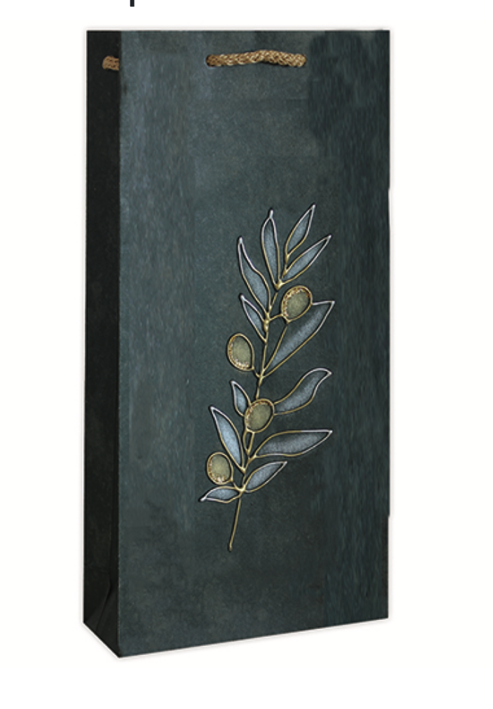 Gift Bag with Hand Painted Olive Leaves